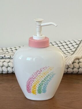 1980’s Vintage Ceramic Soap Or Lotion Dispenser - Rainbow